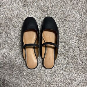 Madewell Greta Ballet Flat Mules Black Leather